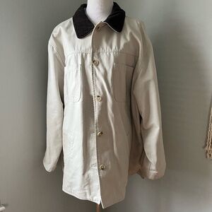 Vintage Basic Editions Women’s Khaki Beige Cotton Chore Jacket Size XL